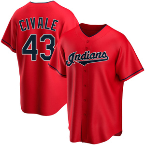 Men's Aaron Civale Cleveland Guardians Replica Red Alternate Jersey